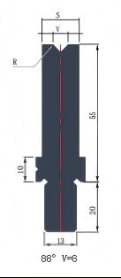 LYNCCN BCY55.88 V8 Press Brake Single V Die Tooling